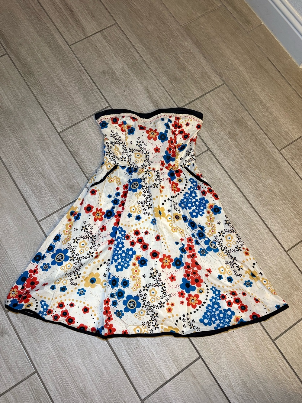 Teeze Me Multicolor Floral Strapless Fit-and-Flare Dress